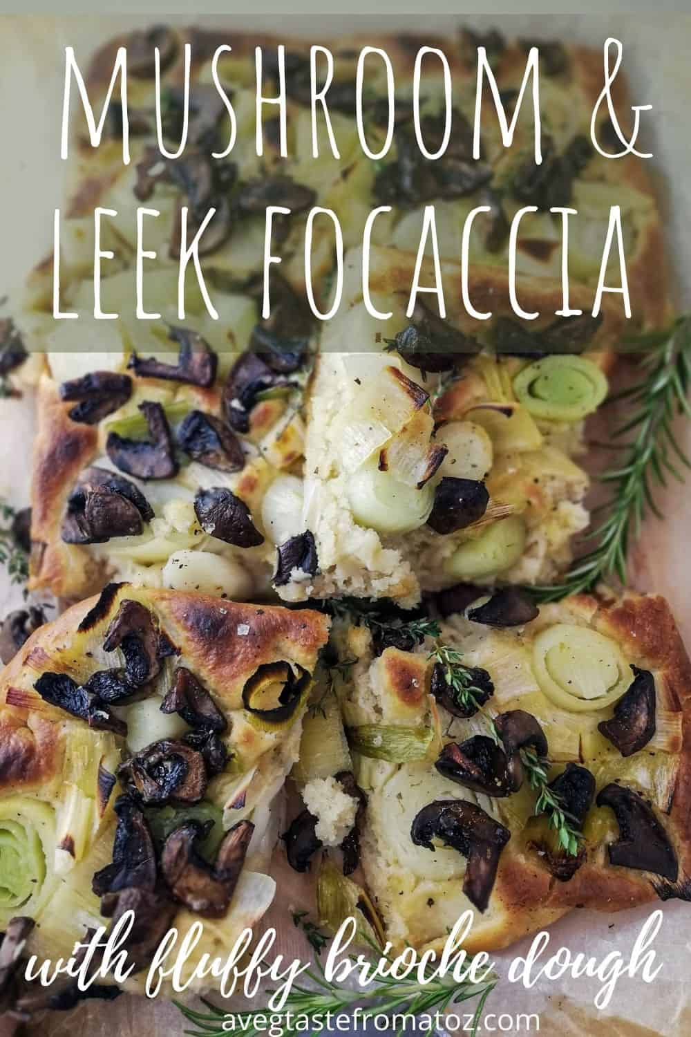 Embark on a gastronomic journey with this exquisite creation: Fluffy Brioche Focaccia with the earthy goodness of leek and mushroom toppings! #baking #bread #vegan #briochebread #breadsheet