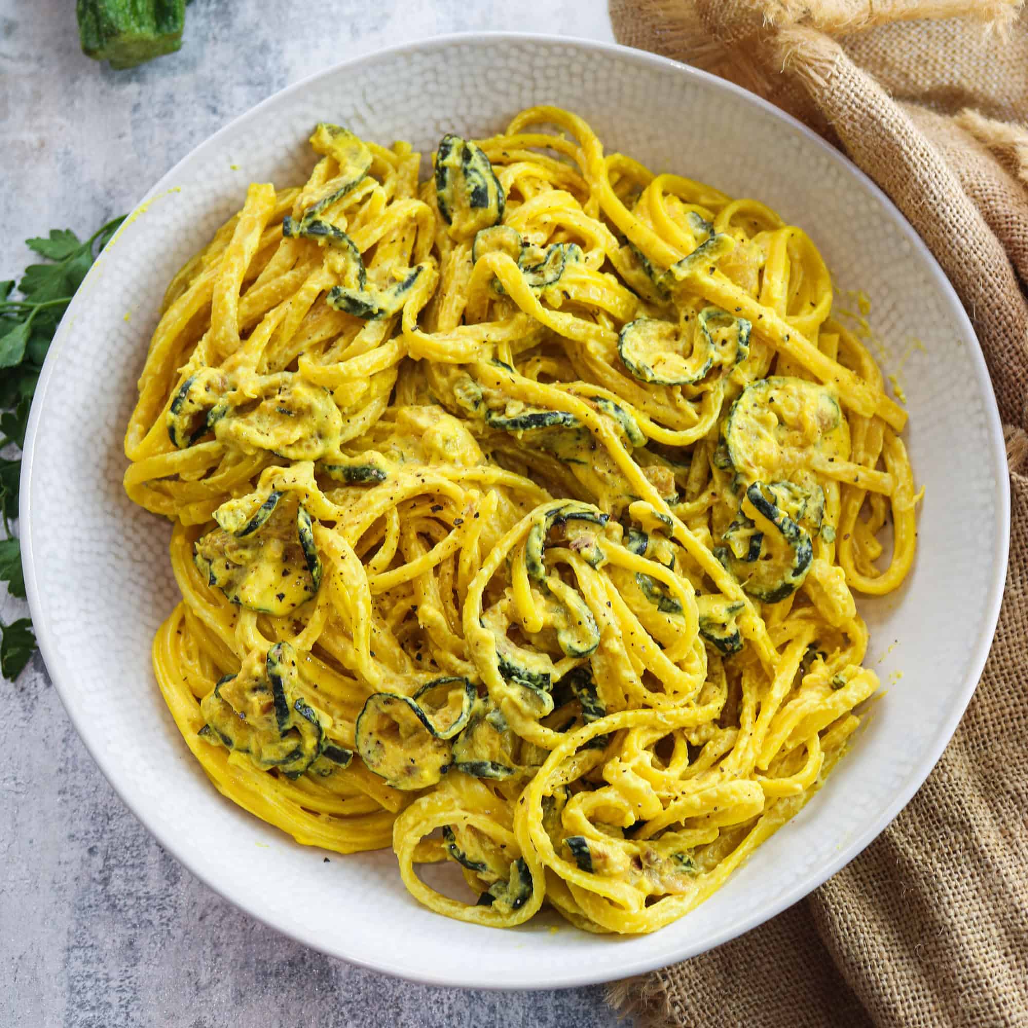 Creamy Zucchini Saffron Pasta