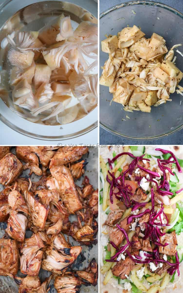 detailed steps for jackfruit gyros