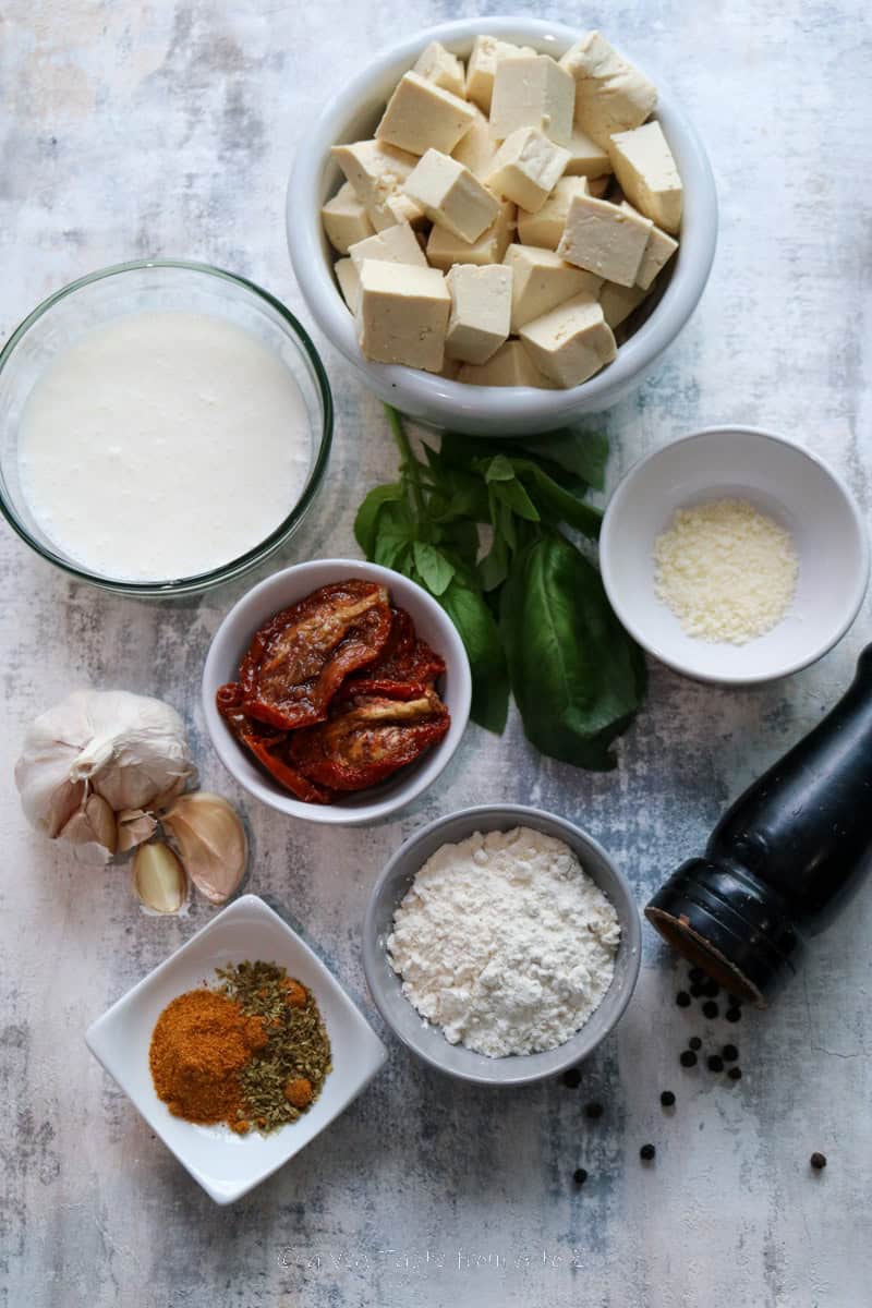 ingredients to make this recipe on a blue blackground