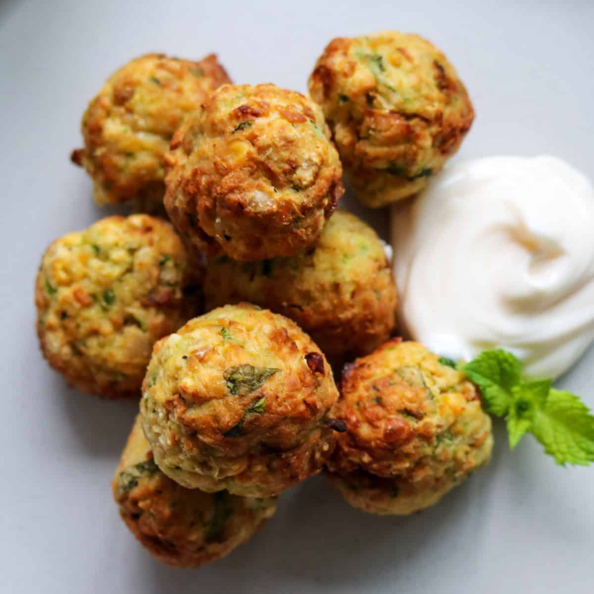 top down pic chickpea and courgette meatballs