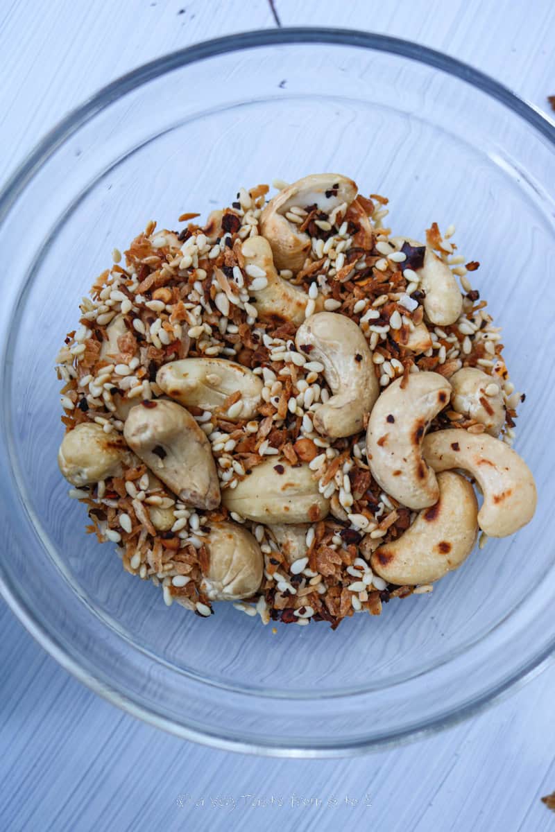 nuts and spices before grinding