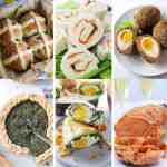 collage of vegan recipes for easter